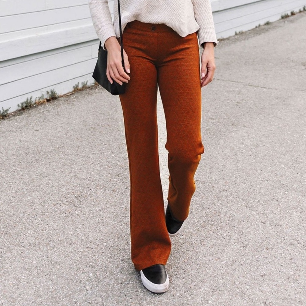 Betabrand Dress Pant Yoga Bootcut Pants in Brick